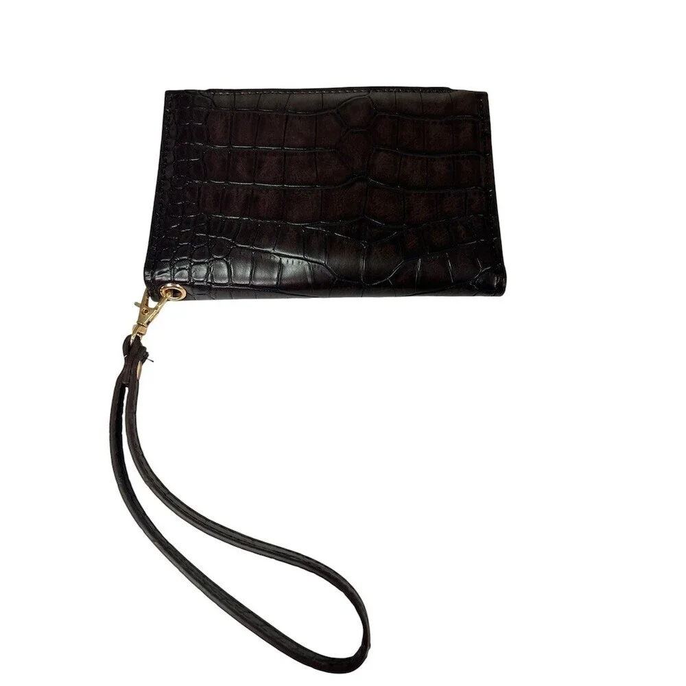 London Fog Wristlet Wallet Womens One Size Chocolate Brown Bifold Zip